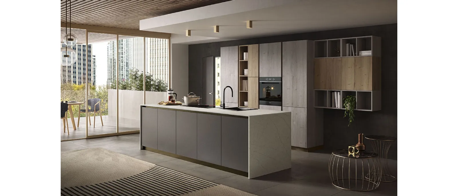 Cucina Moderna con isola Just24 01 di Essebi