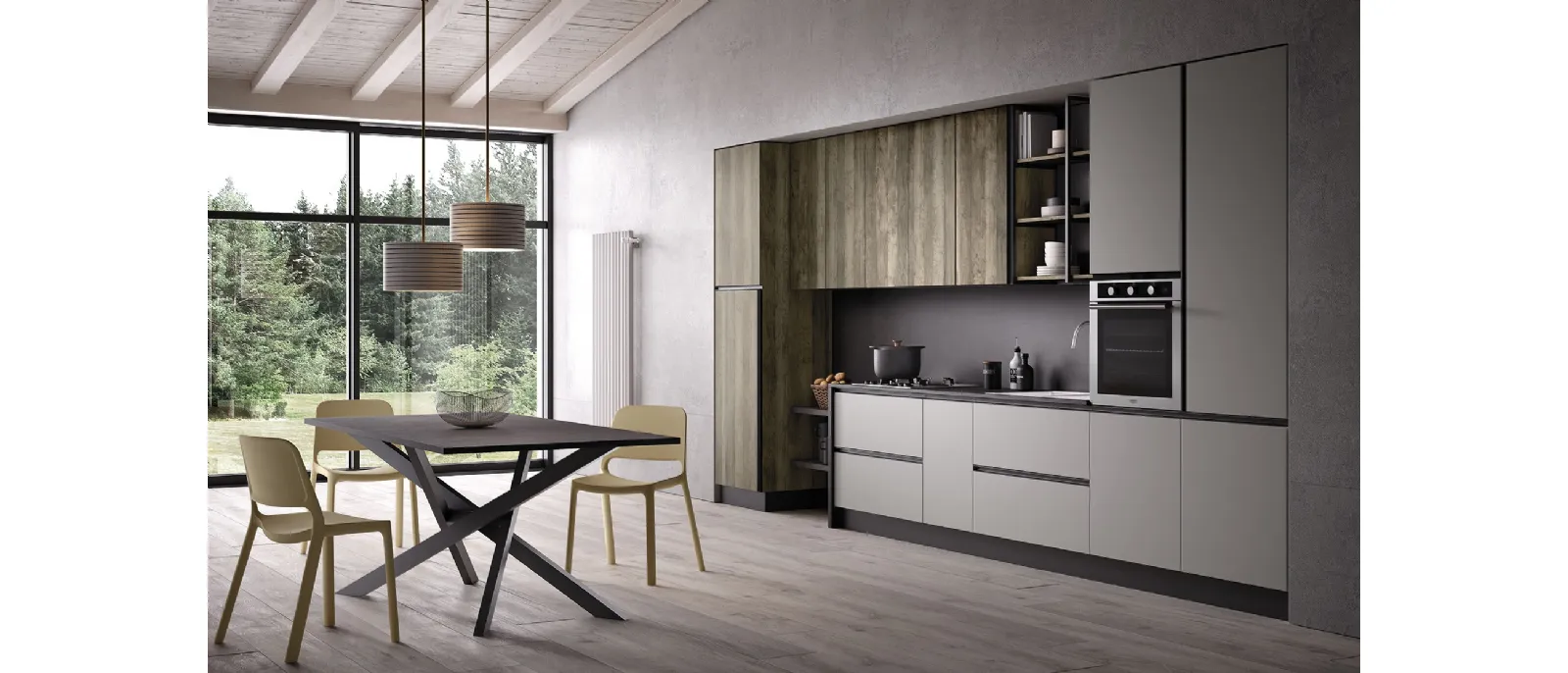 Cucina Moderna lineare Just24 04 di Essebi