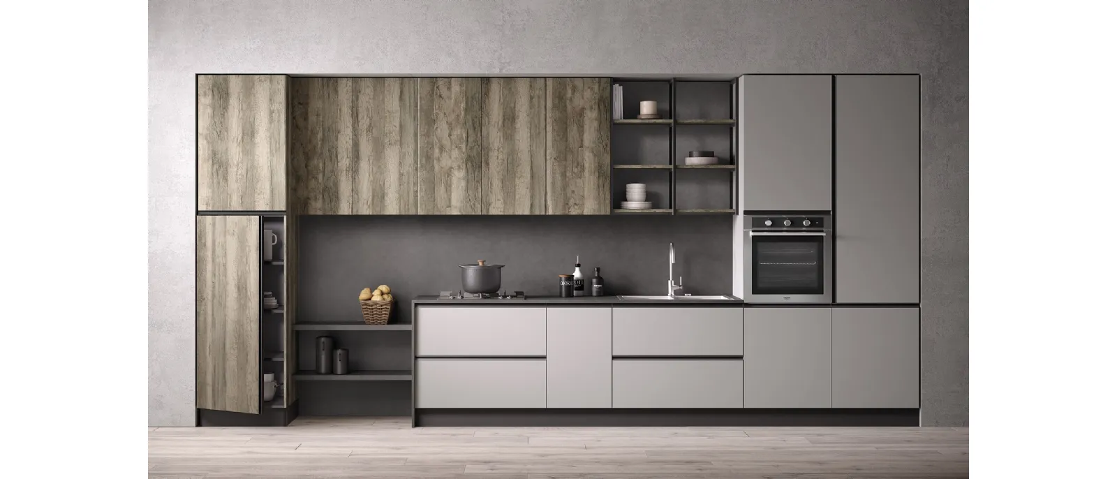 Cucina Moderna lineare Just24 04 di Essebi