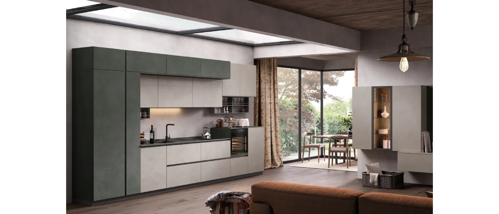 Cucina lineare Moderna Materia 01 di Essebi