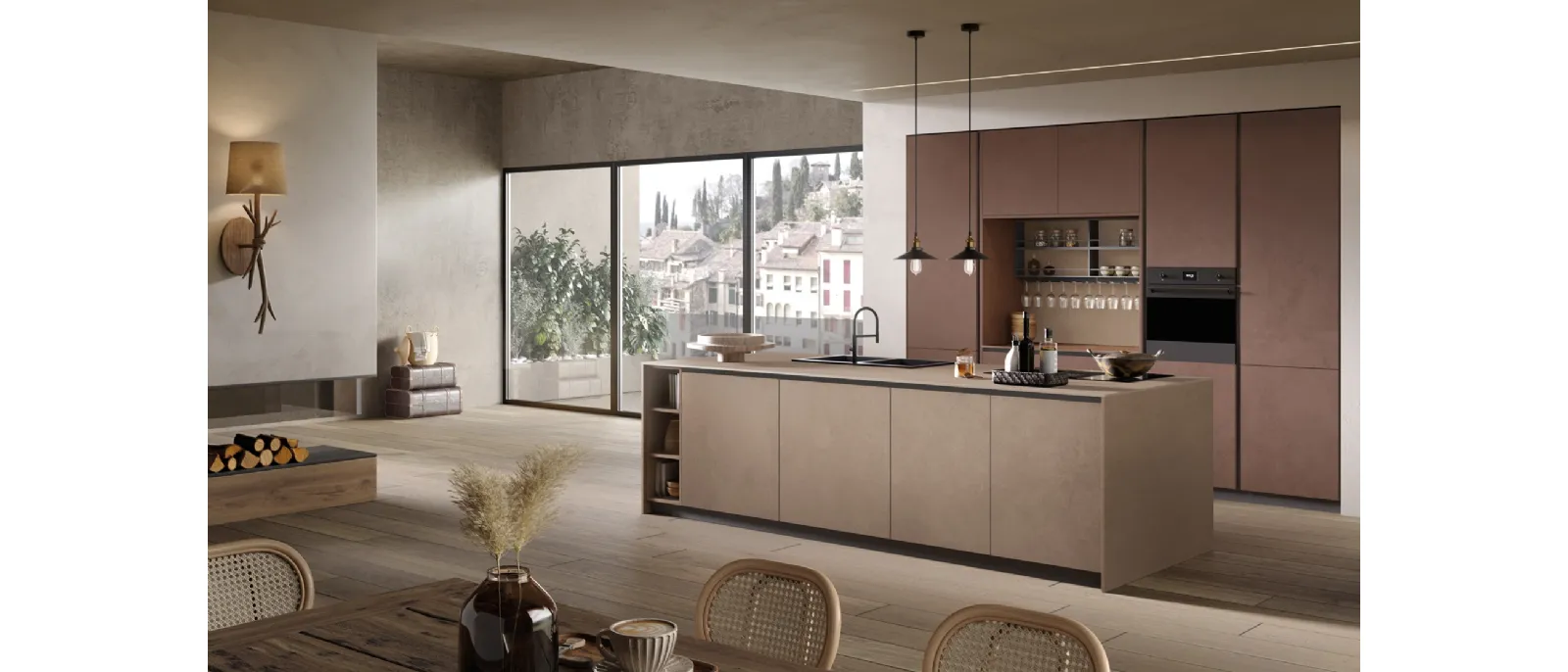 Cucina Moderna con isola Materia 04 di Essebi