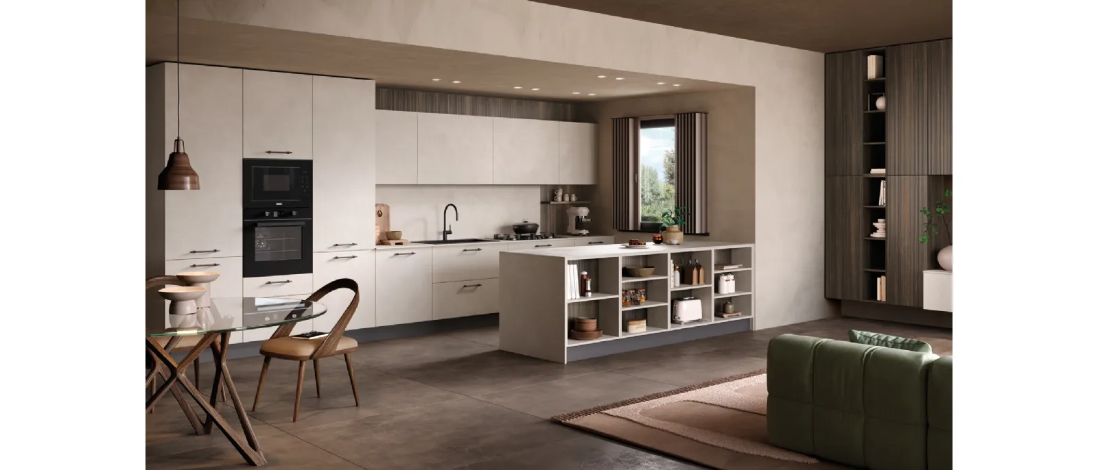 Cucina Moderna con penisola Materia 05 di Essebi