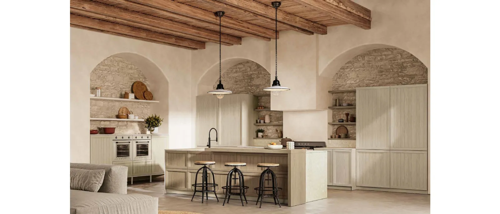 Cucina Moderna con isola Megan Mediterraneo di Arrex