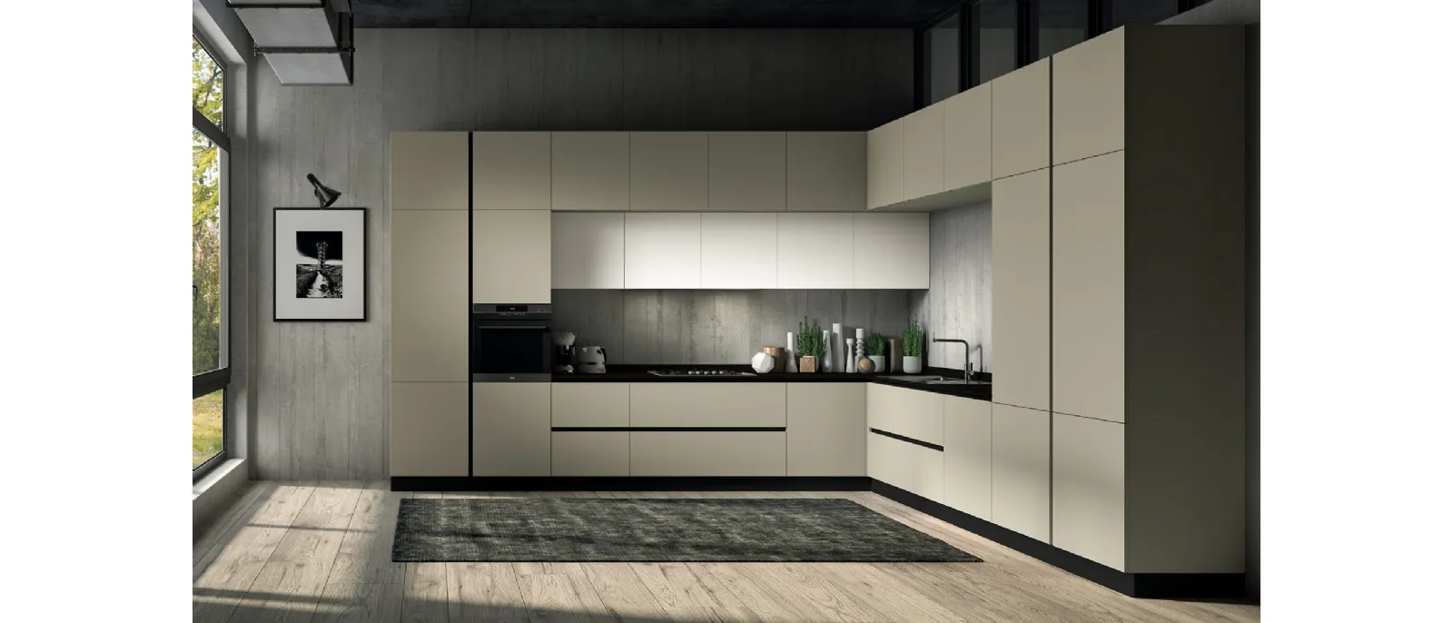 Cucina Moderna angolare Seta 06 di Essebi