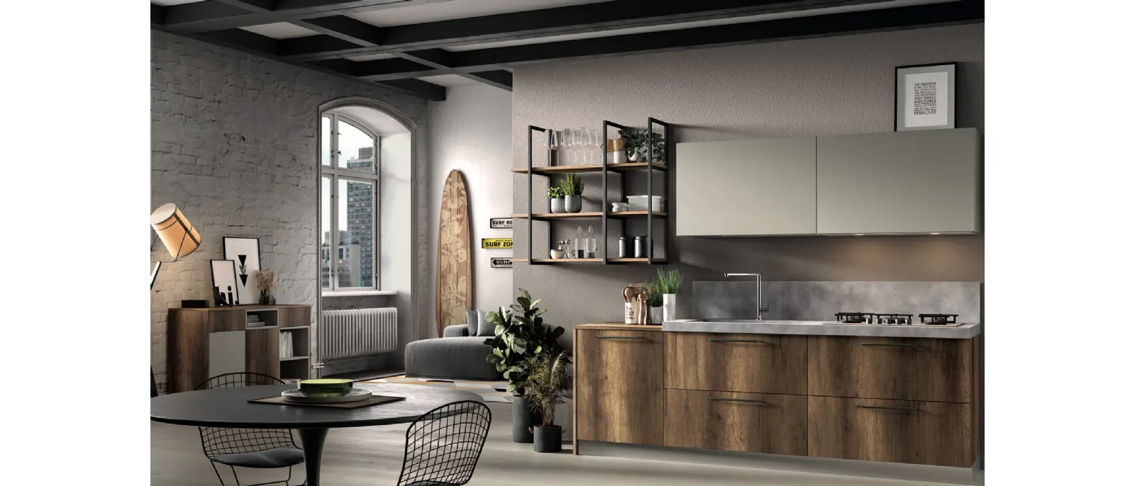 Cucina Moderna lineare Seta 08 di Essebi
