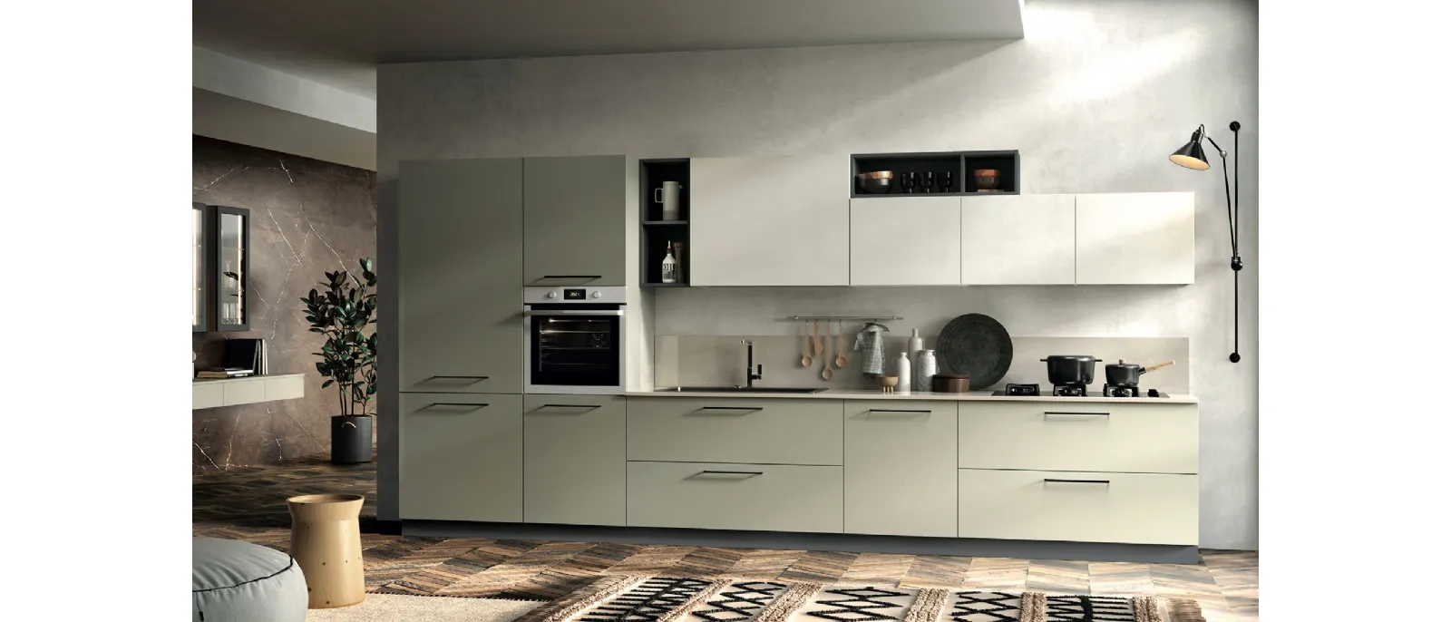 Cucina Moderna lineare Seta 05 di Essebi