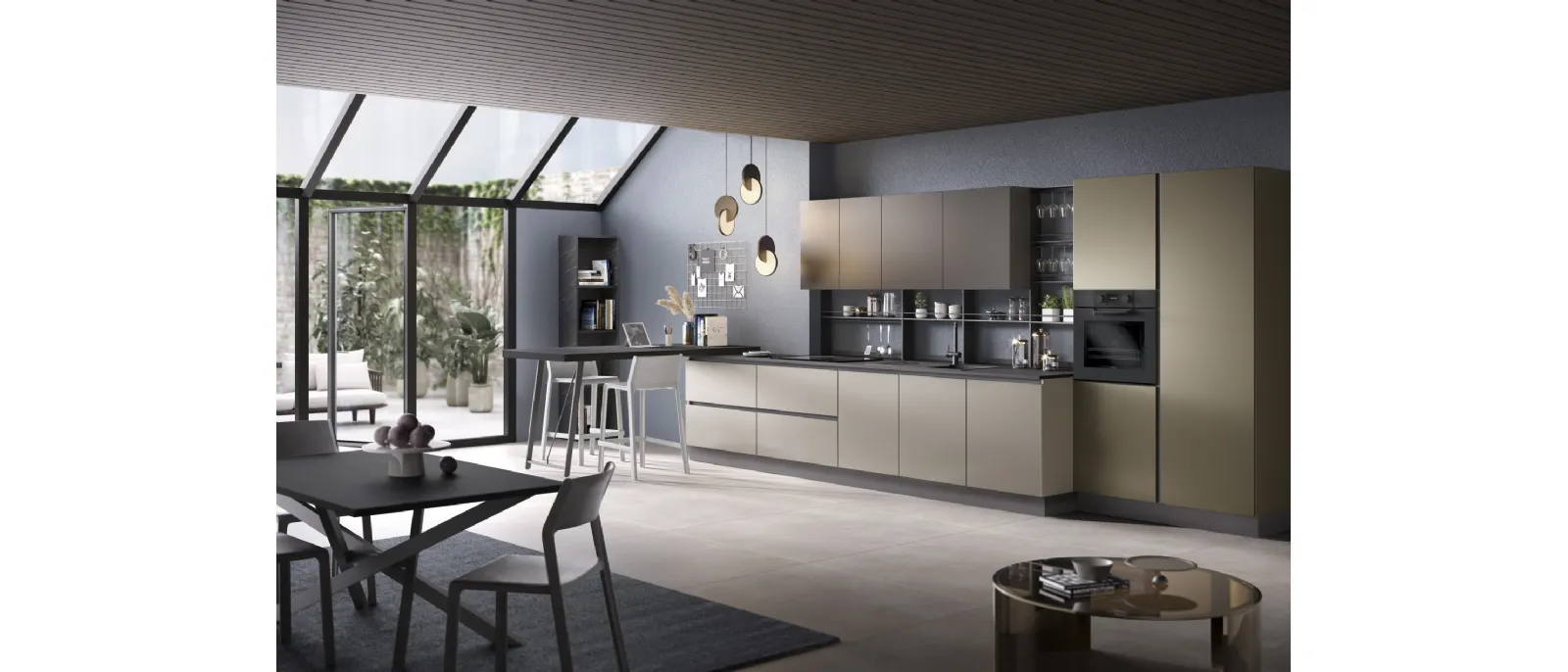 Cucina Moderna con penisola York composizione 02 di Essebi