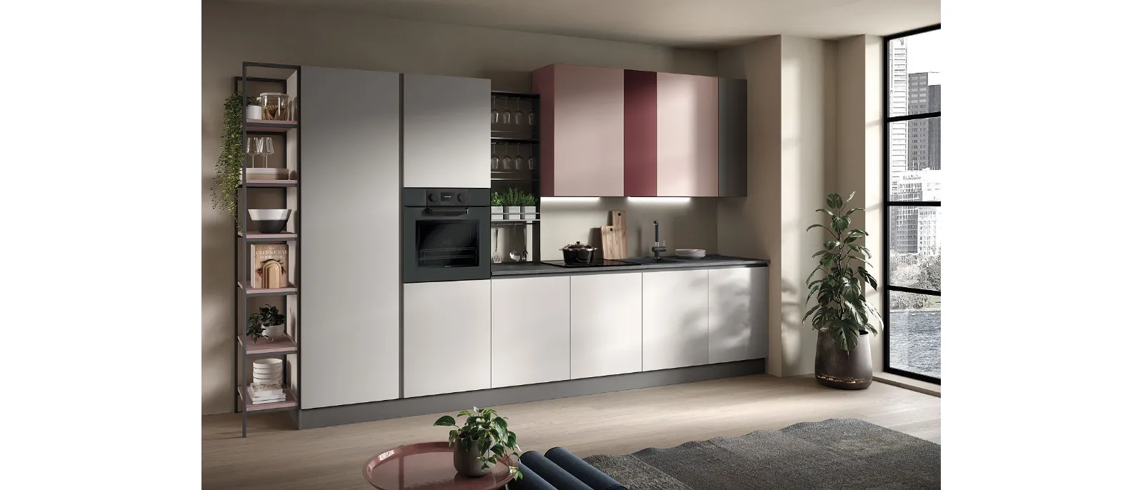 Cucina Moderna lineare York composizione 03 di Essebi